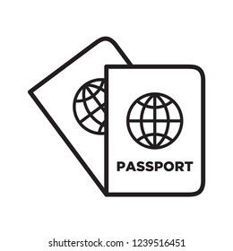 passport icon in trendy flat design 