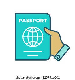 passport icon in trendy flat design 