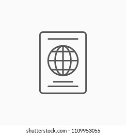 passport icon, passport vector