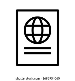 Passport icon vector for any purposes on white background