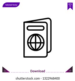 passport icon vector . Best modern, simple, isolated, application ,seasons icons, logo, flat icon for website design or mobile applications, UI / UX design vector format