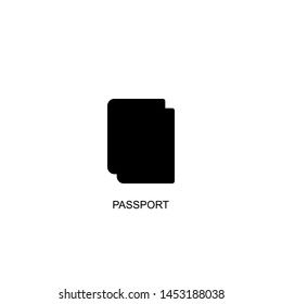 passport icon vector black design