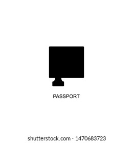 passport icon vector black design
