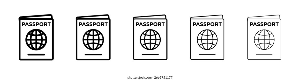 Icono de pasaporte colección de Vector. EPS 10