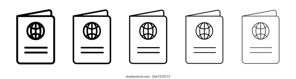 Icono de pasaporte colección de Vector. EPS 10
