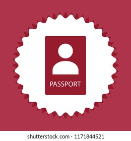 Passport icon, vector design element
