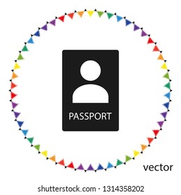 Passport icon, vector design element