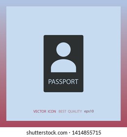 Passport icon, vector design element