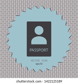 Passport icon, vector design element