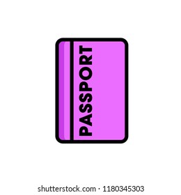 passport icon vector design. icon vector filled outline style