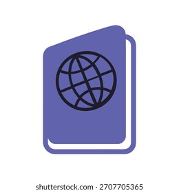 Diseño de Vector de ícono de pasaporte para gira global.