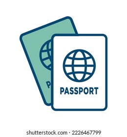 plantilla de diseño de vectores de iconos de pasaportes en fondo blanco
