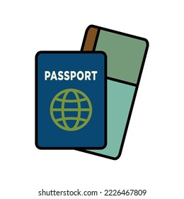 Pass Symbol, Vektordesign-Vorlage auf weißem Hintergrund