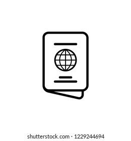 Passport Icon Vector in Flat & Line Art Style.