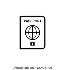 Passport Icon Vector in Flat & Line Art Style.