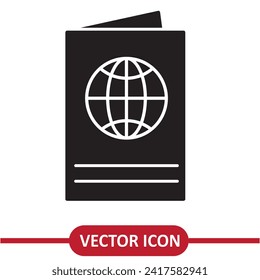 Passport Icon Vector, flat trendy style illustration on white background..eps