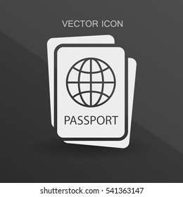 Passport icon vector illustration