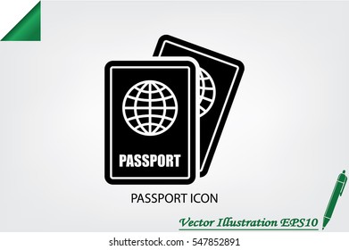 passport icon vector illustration.