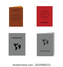 diseño de ilustración vectorial de icono de pasaporte