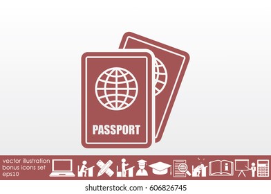 passport icon vector illustration EPS 10.