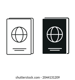 Passport Icon. Vector. Illustration. Isolate on white background.