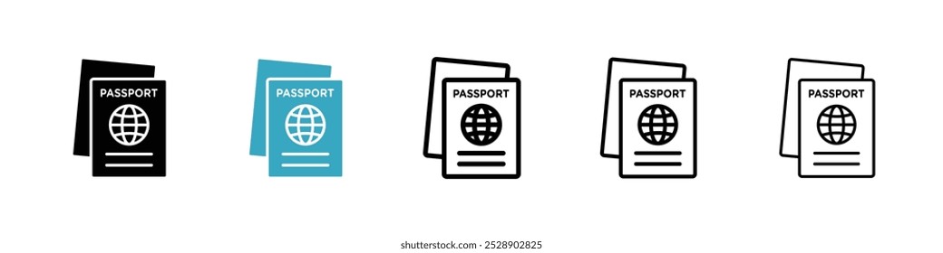 Conjunto de ilustrações do vetor do ícone do Passport