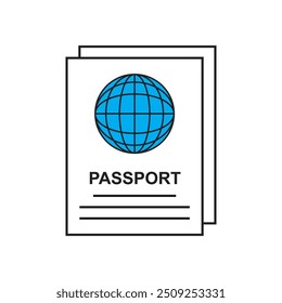 passport icon vector illustration white background