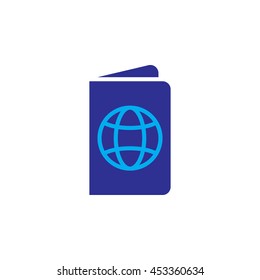 passport icon vector isolated on white