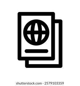 passport icon. vector line icon for your website, mobile, presentation, and logo design.