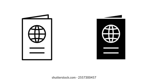 Passport Icon vector. liner and flat style icons set.