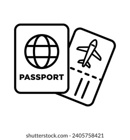 Vector de icono de Passport sobre el diseño de moda