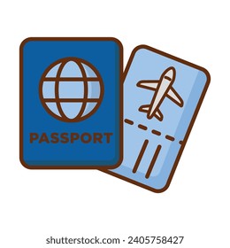 Passport icon vector on trendy design