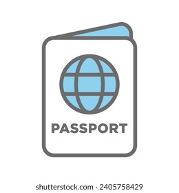 Passport icon vector on trendy design
