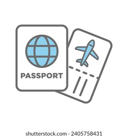 Passport icon vector on trendy design