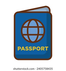 Passport icon vector on trendy design