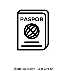 passport icon vector in outline design on white background, International passports for identity verification