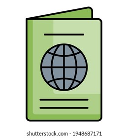 passport icon vector sign isolated for graphic and web design 