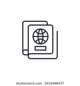 passport icon. vector.Editable stroke.linear style sign for use web design,logo.Symbol illustration.