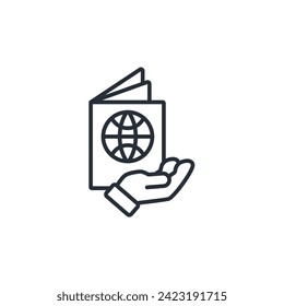passport icon. vector.Editable stroke.linear style sign for use web design,logo.Symbol illustration.