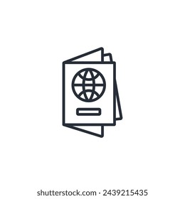 passport icon. vector.Editable stroke.linear style sign for use web design,logo.Symbol illustration.