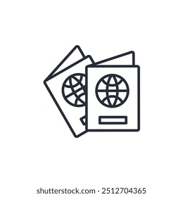 Passport icon. vector.Editable stroke.linear style sign for use web design,logo.Symbol illustration.