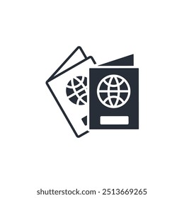 Passport icon. vector.Editable stroke.linear style sign for use web design,logo.Symbol illustration.
