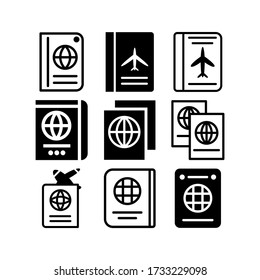 passport icons or logos isolated sign symbol vector illustrations - Collection of high quality black style vector icons