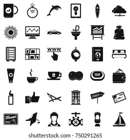 Passport icons set. Simple style of 36 passport vector icons for web isolated on white background