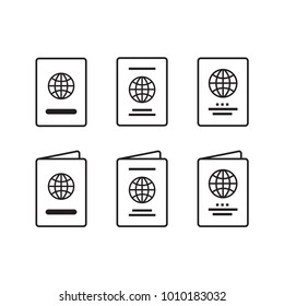 Passport icons set. Vector. Illustration. Isolate on white background.
