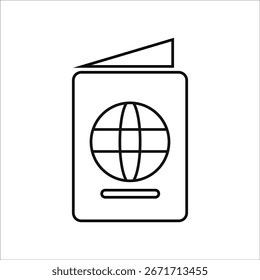 passport icons. simple line vector