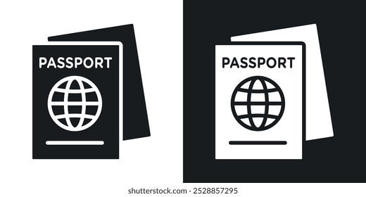 Ícones do Passport. vetor de estilo sólido