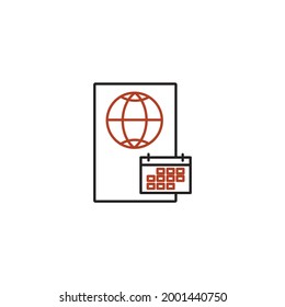 Passport icons symbol vector elements for infographic web