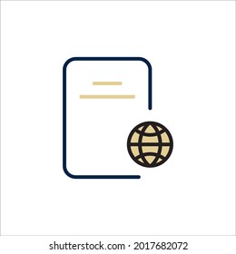 Passport icons symbol vector elements for infographic web