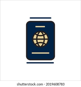 Símbolo del símbolo del pasaporte elementos vectores para la web de infografía